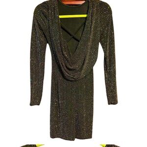 Stunning Black Glitter Open-Back Party Dress, Christmas, New Years, Holiday